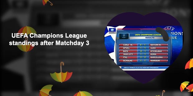 Champions league results from yesterday